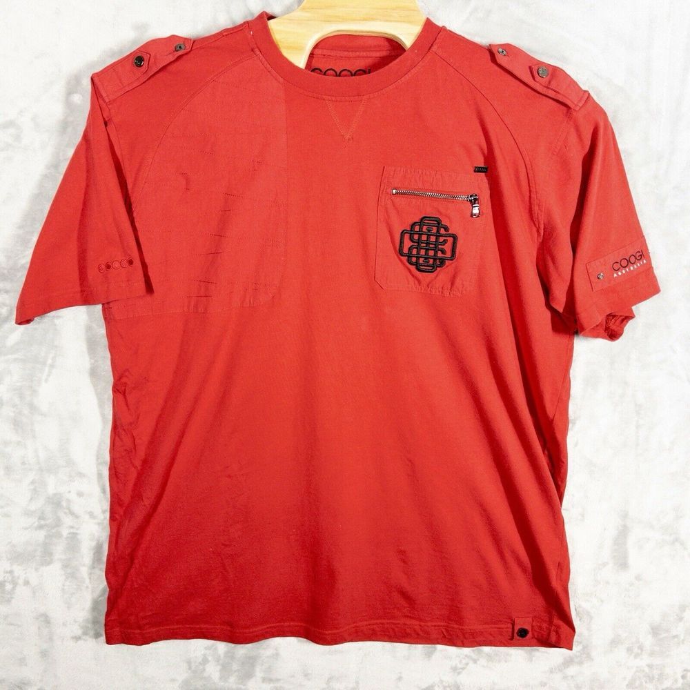 Coogi Australia Red‎ Embroidered Shirt Mens 3XL